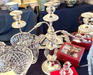 Marvelous pair of silver-plated candelabras 
