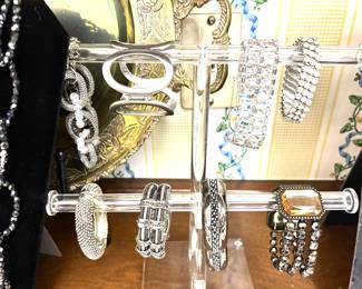 Silver tone bracelets