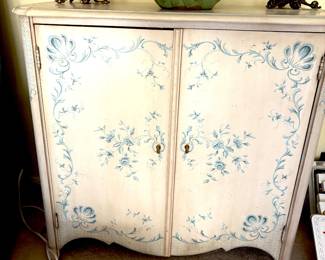 French provincial style painted cabinet