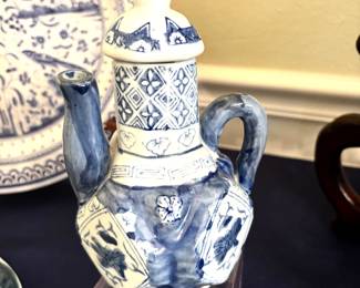 Collection of blue and white decor pieces