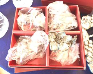 Arthur Court sets of napkin rings in boxes