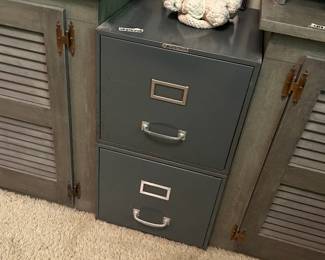 #75 Metal Letter 2 Drawer Filing Cabinet - 15x16x25 $25.00