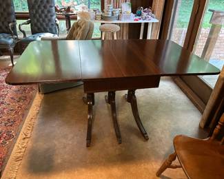 #6 Duncan Phyffe Table w/leaf and dropsides w/brass Claw Feet - 24-80x38x29.5 (one small Scratch) $125.00