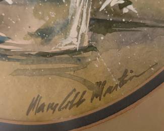 #108 Original Watercolor by Local Huntsville Artist Mary Cobb Martin - Framed Matted - 20x24 $75.00