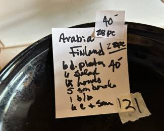 #121 Arabic Finland Set of Mixed Black China - approx 28 pcs $40.00