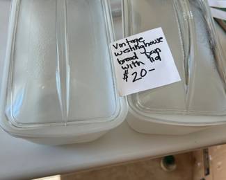 #132 Vintage Westinghouse Bread Pans w/lids - White $20.00