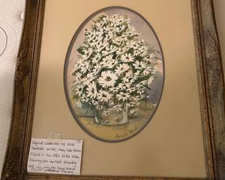 #108 Original Watercolor by Local Huntsville Artist Mary Cobb Martin - Framed Matted - 20x24 $75.00