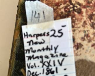 #141 Harpers New Monthly Magazine Vol XXIV Dec. 1861-May 1862 $25.00