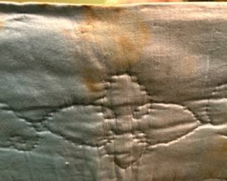 #86 Antique Hand-Stitched and Quilted Embroidered Baby Blanket - 45x33 $50.00
