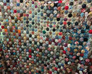 #89 Yo-Yo's Coverlet - 76x82 and two quilted Yo-Yo Shams $120.00