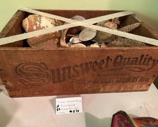 #83 Vintage Sunsweet Quality Box w/Large and Small Shells $35.00