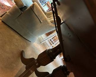 #6 Duncan Phyffe Table w/leaf and dropsides w/brass Claw Feet - 24-80x38x29.5 (one small Scratch) $125.00