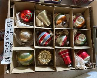 #45 Set of 12 Shiny Brights Balls w/some with Windows $45.00