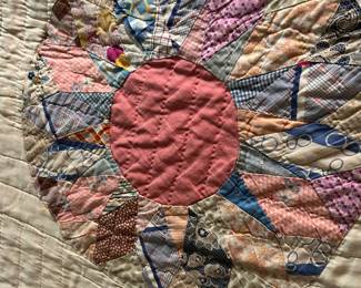 #88 Antique Scrappy Circles Quilt - 78x100 $120.00