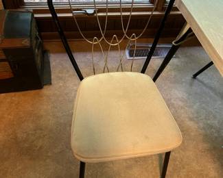 #7 Mid-Century Laminate Top Table w/6 chairs - 48-60x35x29 (as is seats) $175.00