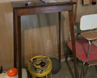 #27 Wood Tall Table - Home-made - 26x14x52 $40.00