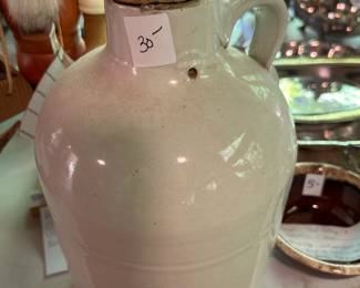#158 White Stoneware Jug - 12" Tall $30.00