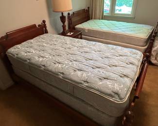 #12 Maple Set of Twin Beds - Headboard & Footboard w/mattress and Boxsprings $200.00
