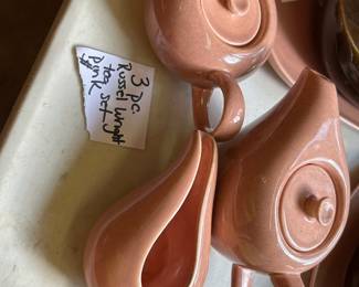 #128 Set of 3 Russell Wright Tea, Sugar and Creamer $30.00