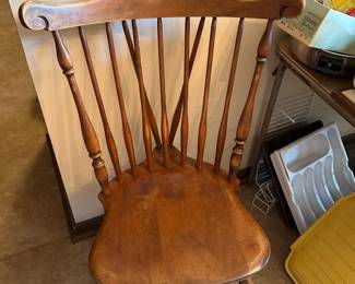 #127 Wood Odd Dining Chair Branded - 1865 - Michigan $40.00