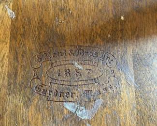 #127 Wood Odd Dining Chair Branded - 1865 - Michigan $40.00