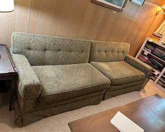 #63 2 piece Sofa w/attached Back cushions - 98" Long - 44"- $200.00
