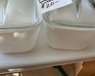 #132 Vintage Westinghouse Bread Pans w/lids - White $20.00