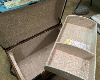 #78 Camel Back Trunk w/tray and Brass and Leather Hinges and Fasteners - 24x13x16 $125.00