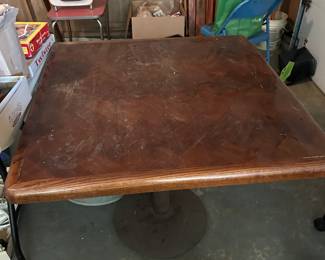 #24 Wood Square Table w/Metal Base Table - 36 square x 29 - Heavy- You Move $100.00