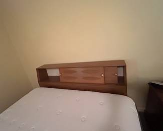 #94 Haywood Wakefield Full Size Wood Bookcase Headboard w/Mattress and Boxspirngs $300.00