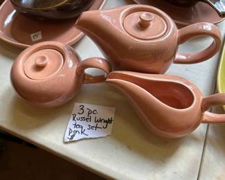 #128	Set of 3 Russell Wright Tea, Sugar and Creamer	 $30.00 