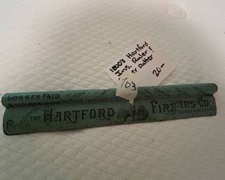 #104 1800s Hartford Ins. Ruler & Paper Cutter $20.00