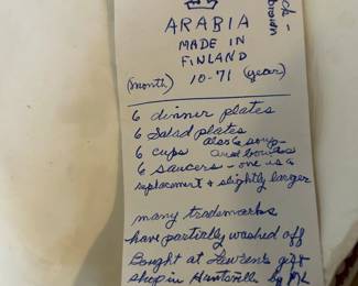 #121 Arabic Finland Set of Mixed Black China - approx 28 pcs $40.00