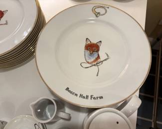 set of 10 or 12 hand painted plates by PF Menzies- minimum bids on sets