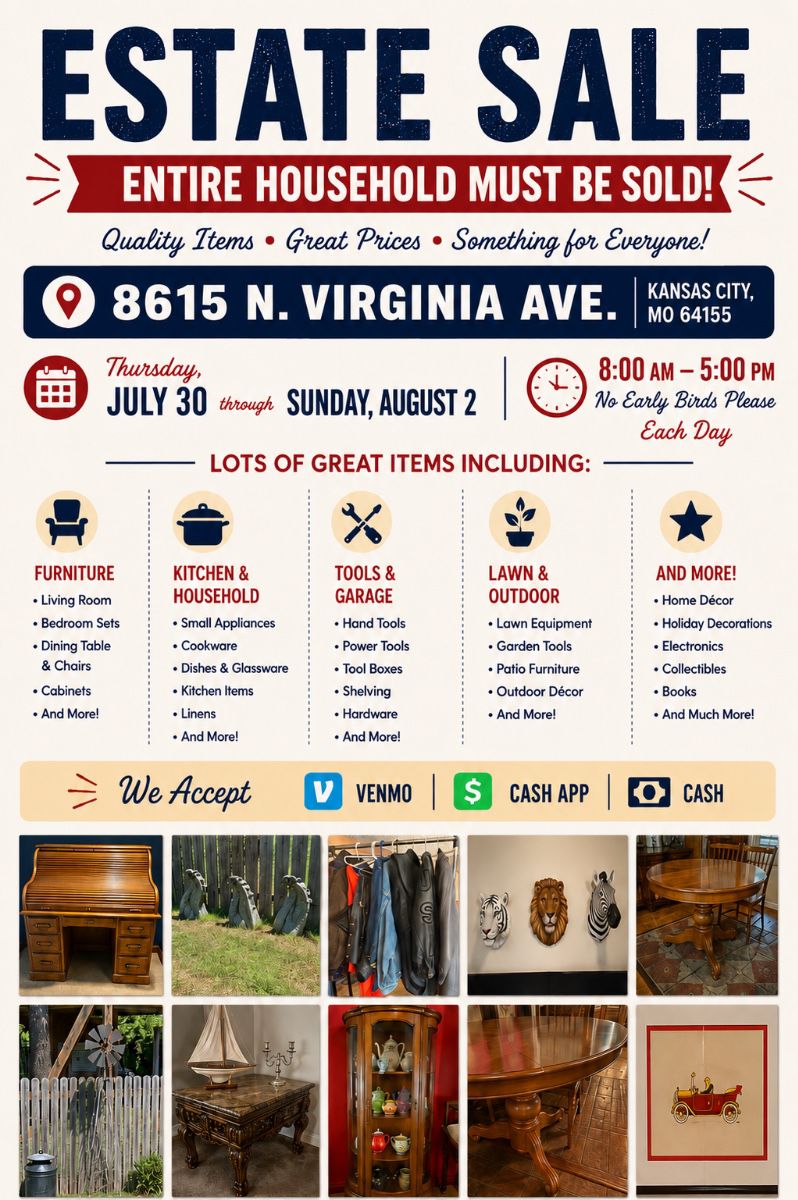 Estate sale flyer