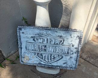 Harley Davidson Cement Statue