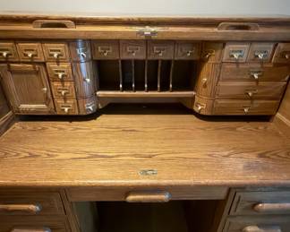 Solid Wood Roll Top Desk