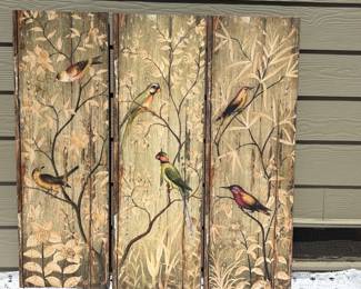 19 VintageWoodenBirdWallArtPanelsRusticBotanicalDcor