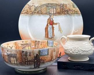 55 RoyalDoultonDickensWareBowlPlateAdamsTitianSugarBowl