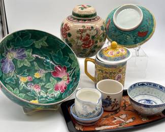 61 AsianDecorativePorcelainCollectionwithTray
