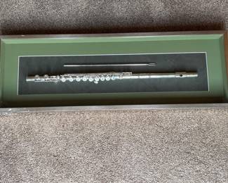 52 FramedSilverFluteShadowBoxWallDisplayHomeDcor