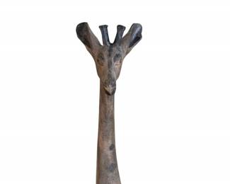 63 HandCarvedWoodenGiraffeSculptureonBase