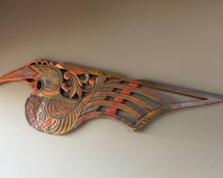 6 LargeHandCarvedWoodenBirdWallSculpture70Wide