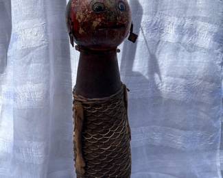 45 HandcraftedFolkArtGourdFigureSculpturewithStand
