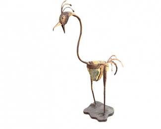 38 WhimsicalHandcraftedMetalHeronGardenSculpture62Tall