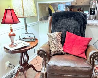 Leather Chair & Side Table