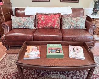 Leather Sofa and Coffee Table