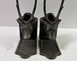 277 heavyweightcastirondeerheadbookend