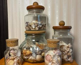 048 glassjarsofassortedseashells