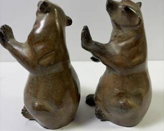 282 pairof7bronzebearfigurines